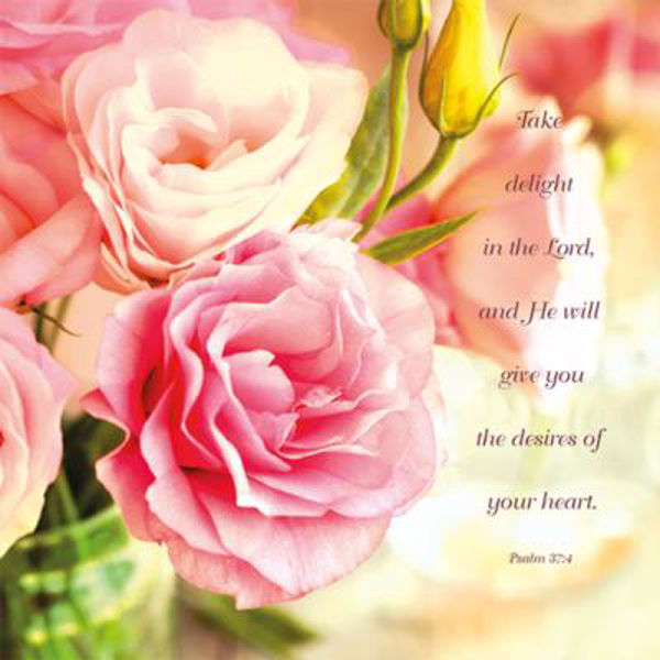 Picture of Rose Floral Plaque - Psalm 37:4